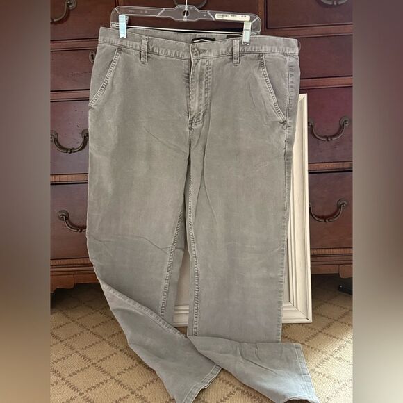 Black Brown gray thin waled corduroy denim style pants 35 x 30 - Picture 1 of 9